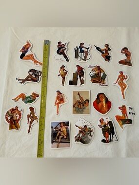 20 pin up girl stickers retro decal man cave women scrapbook bombshell decor